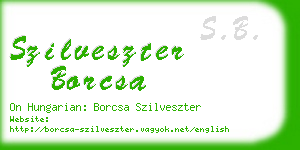 szilveszter borcsa business card